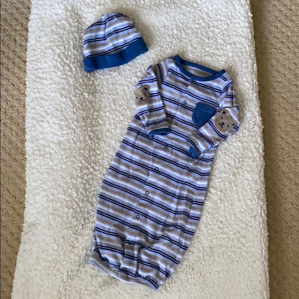 Koala Baby 0-3 Months gown, hat and mitten set